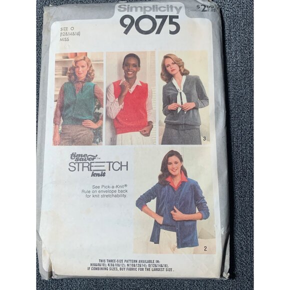 Simplicity Misses Cardigans Vest Sewing Pattern sz 12-16 9075 - uncut - Picture 4 of 4